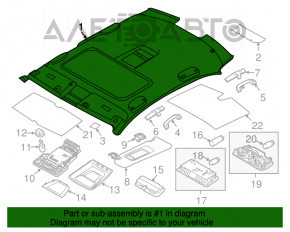 Acoperirea tavanului pentru BMW 5 F10 11-16 cu trapa, negru