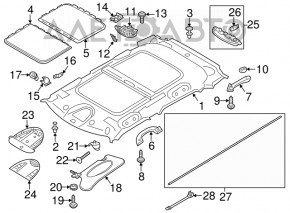 Обшивка потолка Mini Cooper Countryman R60 10-16 под люк, черн