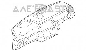 Torpedo panoul frontal cu AIRBAG BMW 5 F10 11-16 negru cu proiecție de noapte utilă crom, vopsea, rugina, cartuș pirat, ars.