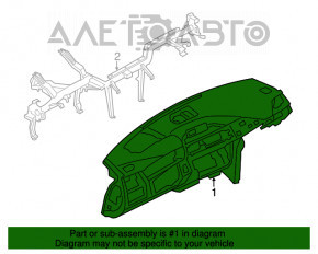 Torpedo panoul frontal fără AIRBAG BMW 3 F30 12-18 4d negru