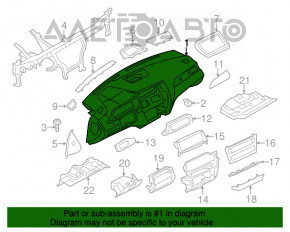 Torpedo panoul frontal fără AIRBAG BMW X3 F25 11-17 negru fără proiecție