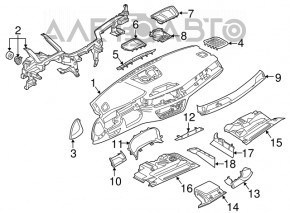 Накладка щитка приборов передней панели BMW 7 G11 G12 16-22