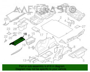 Полка задняя BMW F10 11-16 чёрн без шторы, разд. сидения, под химч