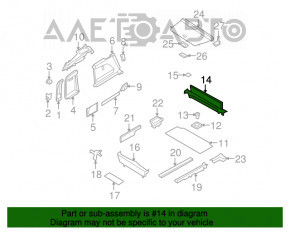 Накладка проема багажника BMW X5 E70 07-13 черн, царапины, потерта