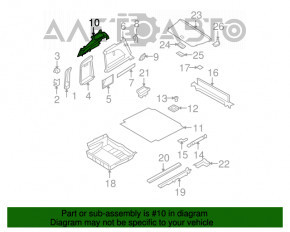 Prindere pentru perdeaua portbagajului stânga BMW X5 E70 07-13 negru, zgârieturi, lovituri