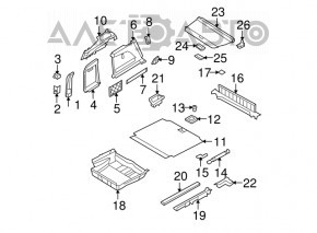 Fixarea cortinei portbagajului dreapta exterioară BMW X5 E70 07-13