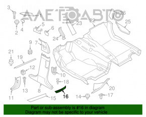 Capacul pragului din spate stânga exterior BMW 5 F10 11-16