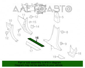 Накладка порога внутренняя передняя левая BMW X3 F25 11-17 черная