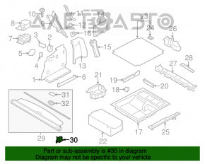 Замок шторки багажника левый BMW X3 F25 11-17