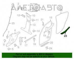 Capacul pragului din spate dreapta exterior BMW 3 F30 12-18 negru, suport rupt