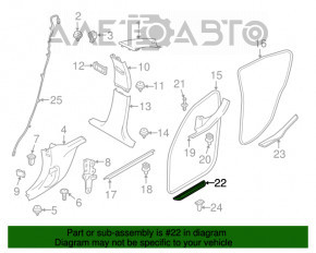 Capac prag fata stanga exterioara BMW 3 F30 12-18 negru.