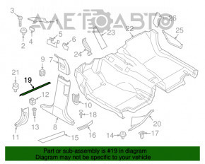 Capac prag interior fata stanga BMW 5 F10 11-16 alb