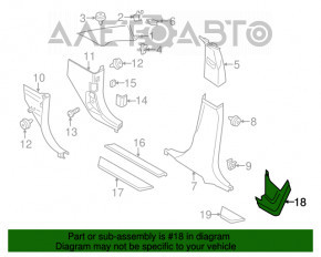 Capac prag interior spate stânga BMW X3 F25 11-17 bej