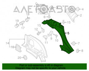 Capacul arcului portbagajului stânga sus Mini Cooper Countryman R60 10-16 negru