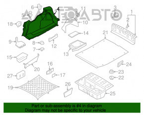 Capacul arcului drept BMW 3 F30 12-18 negru