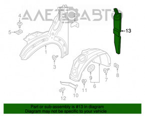 Garnitură aripă ușă - aripă stânga Mini Cooper Countryman R60 10-16