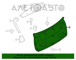 Capacul portbagajului inferior al usii BMW X3 F25 11-17 negru, zgârieturi