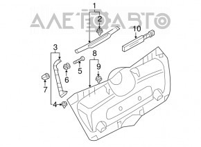 Capacul portbagajului Mini Cooper F56 3d 14- este uzat, indoit, cu fixările rupte.