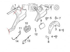 Căptușeală aripă dreapta spate BMW X5 E70 07-13 nou original OEM