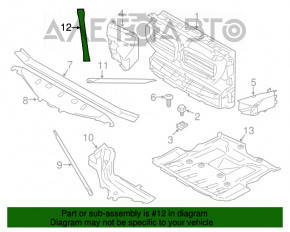 Suportul stâlpului stâng superior BMW 5 F10 10-16