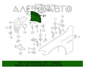 Aripa fata stanga BMW 5 F10 11-16 spate