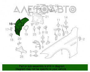 Aripa fata dreapta BMW 5 F10 11-16 inainte