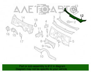 Grila stergatoarelor de plastic pentru BMW 5 F10 11-16