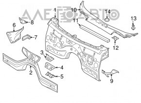 Grila stergator plastic BMW X3 F25 11-17 scurgere nou original OEM