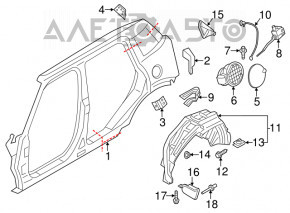 Aripa spate stânga Mini Cooper Countryman R60 10-16