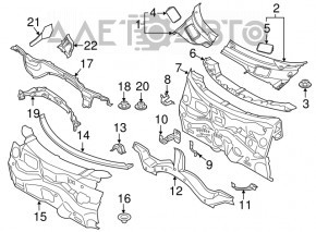 Решетка дворников пластик правая Mini Cooper Countryman R60 10-16 OEM