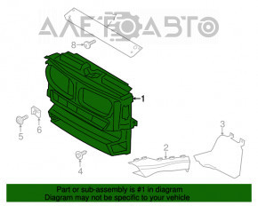 Televizorul panoului de radiator BMW X3 F25 11-17 din plastic, garnitura este ruptă.