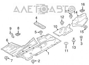 Защита днища передняя левая BMW 3 F30 4d 12-18 трещина