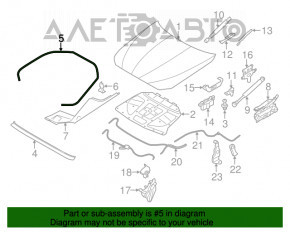 Уплотнитель капота BMW 5 F10 11-16