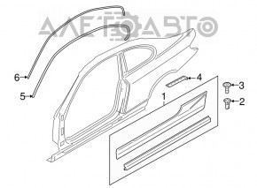 Moldura cromată laterală a acoperișului dreapta pentru BMW 335i e92 07-13.