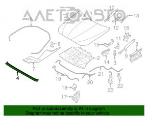 Уплотнитель капота передний BMW 5 F10 11-16