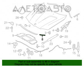 Уплотнитель капота левый перед BMW X3 F25 11-17