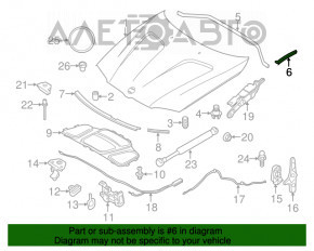 Уплотнитель капота правый задний BMW X3 F25 11-17