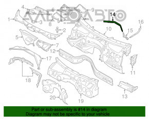 Уплотнитель капота центр BMW 3 F30 12-18