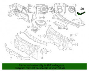 Garnitura de etanșare a grilei ștergătoarelor stânga Mini Cooper F56 3d 14-