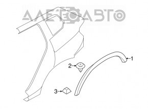 Capacul aripii spate stânga BMW X3 F25 11-17 structură