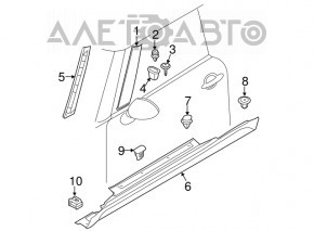 Pragul drept Mini Cooper F56 3d 14-19 pre-restilizare, structura