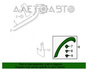 Capacul aripii spate stânga Mini Cooper F56 3d 14- negru