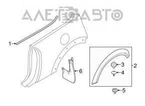 Capacul aripii spate dreapta Mini Cooper F56 3d 14- negru