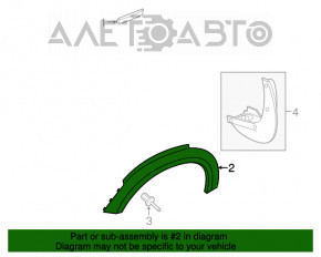 Capacul aripii fata stanga Mini Cooper Countryman R60 10-16 zgarieturi, uzura, fixarile sunt rupte.