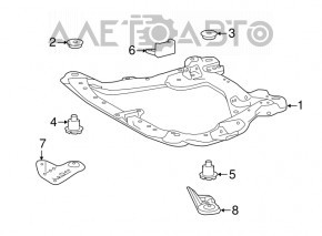 Capacul de protecție al suportului de suspensie din față, partea dreaptă spate, pentru Lexus ES300h ES350 13-18, este ușor îndoit.