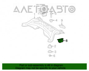 Suportul spate al cadrelor dreapta Toyota Highlander 01-07 AWD