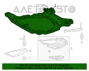 Подрамник передний Toyota Highlander 20-22 2.5 hybrid, 3.5