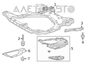 Подрамник передний Toyota Highlander 20-22 2.5 hybrid, 3.5