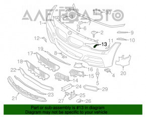 Кронштейн нижней решетки переднего бампера левый BMW 3 F30 12-15 N20