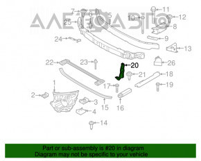 Suportul colțului din față al amplificatorului inferior al barei de protecție față stânga BMW X1 F48 16-22 nou OEM original